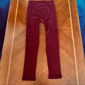 Burgundy fur lined leggings